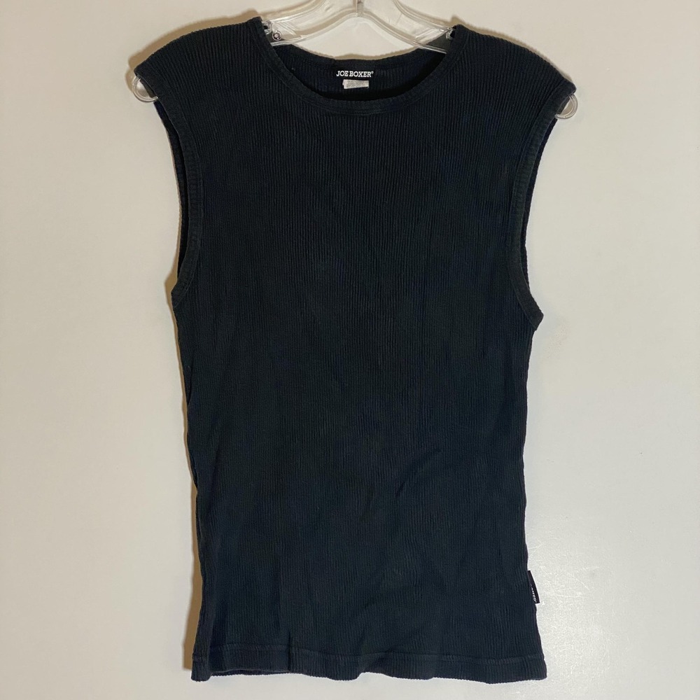 Joe‎ Boxer Shirt Womens Medium Black Ribbed Sleeveless Tank Top Cotton Casual M